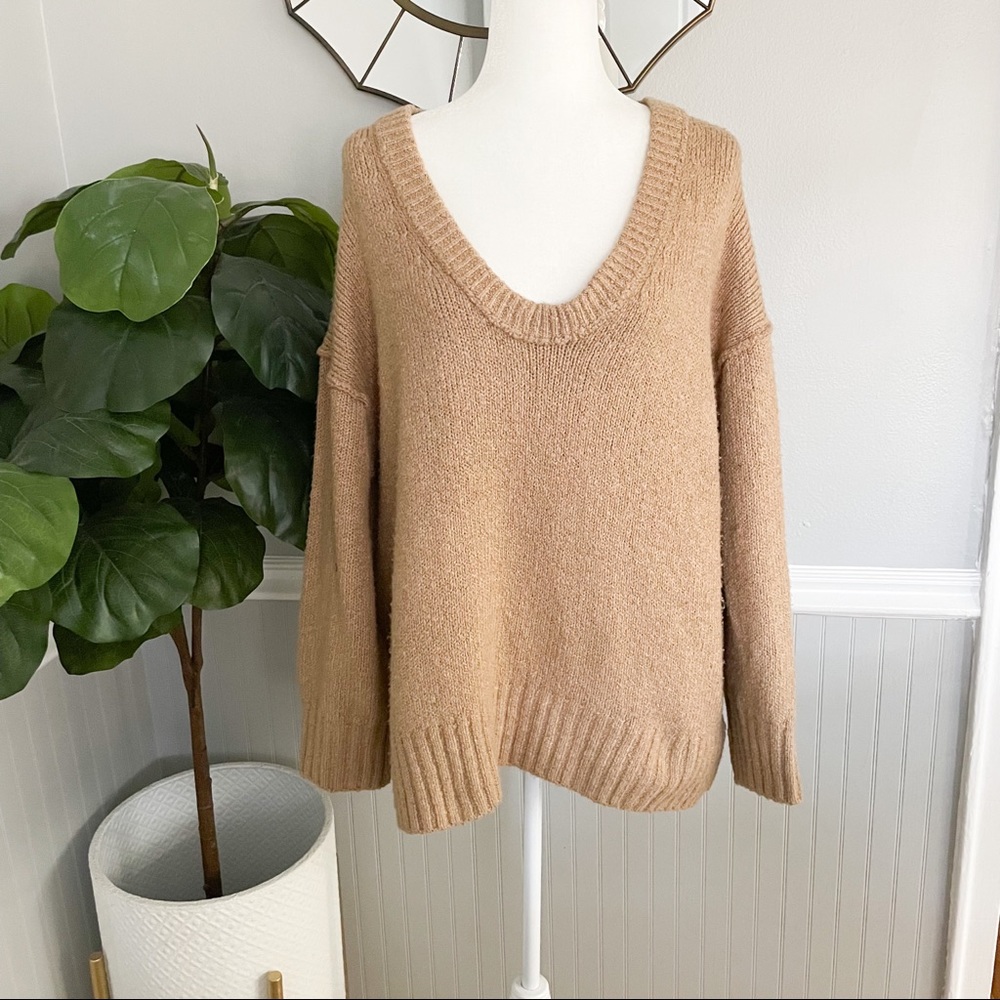 Free People Brookside Tunic Sweater Camel